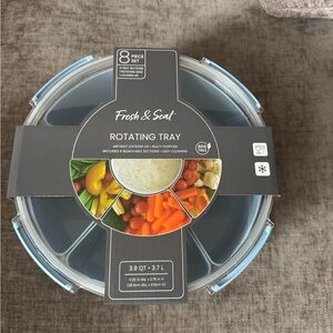 Fresh & Seal Rotating Snack Tray - Blue Lid